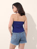 Women's Blue Regular Fit Casual Solid Tops