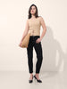 Women's Beige Regular Fit Casual Solid Tops