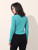 Women's Turquoise Regular Fit Casual Solid Tops