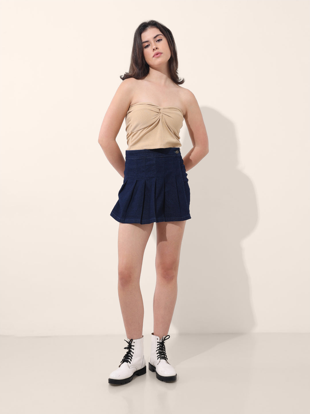 Women's Beige Regular Fit Casual Solid Tops