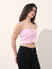 Women's Pink Regular Fit Casual Solid Tops