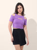 Women's Purple Regular Fit Casual Solid Tops