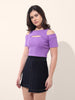 Women's Purple Regular Fit Casual Solid Tops
