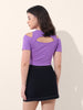 Women's Purple Regular Fit Casual Solid Tops