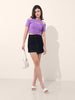 Women's Purple Regular Fit Casual Solid Tops