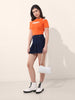 Women's Orange Regular Fit Casual Solid Tops