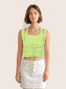 Women's Green Regular Fit Casual Solid Tops