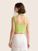 Women's Green Regular Fit Casual Solid Tops
