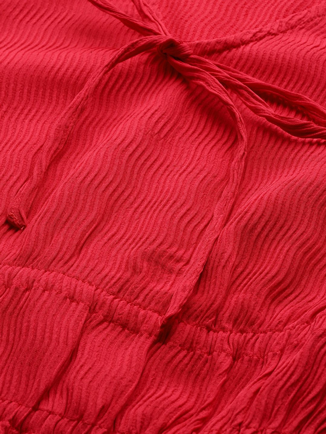 Women's Regular Fit Textured Cinched Waist Top