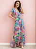 Women's Tropical Maxi Dress With Cut Out
