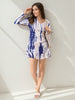 Women's Printed V Neck Short Dress