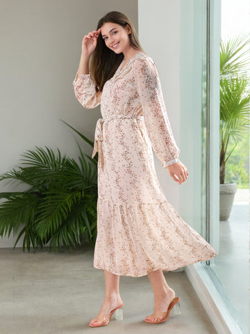 Women's Ditsy Printed Wrap Dress