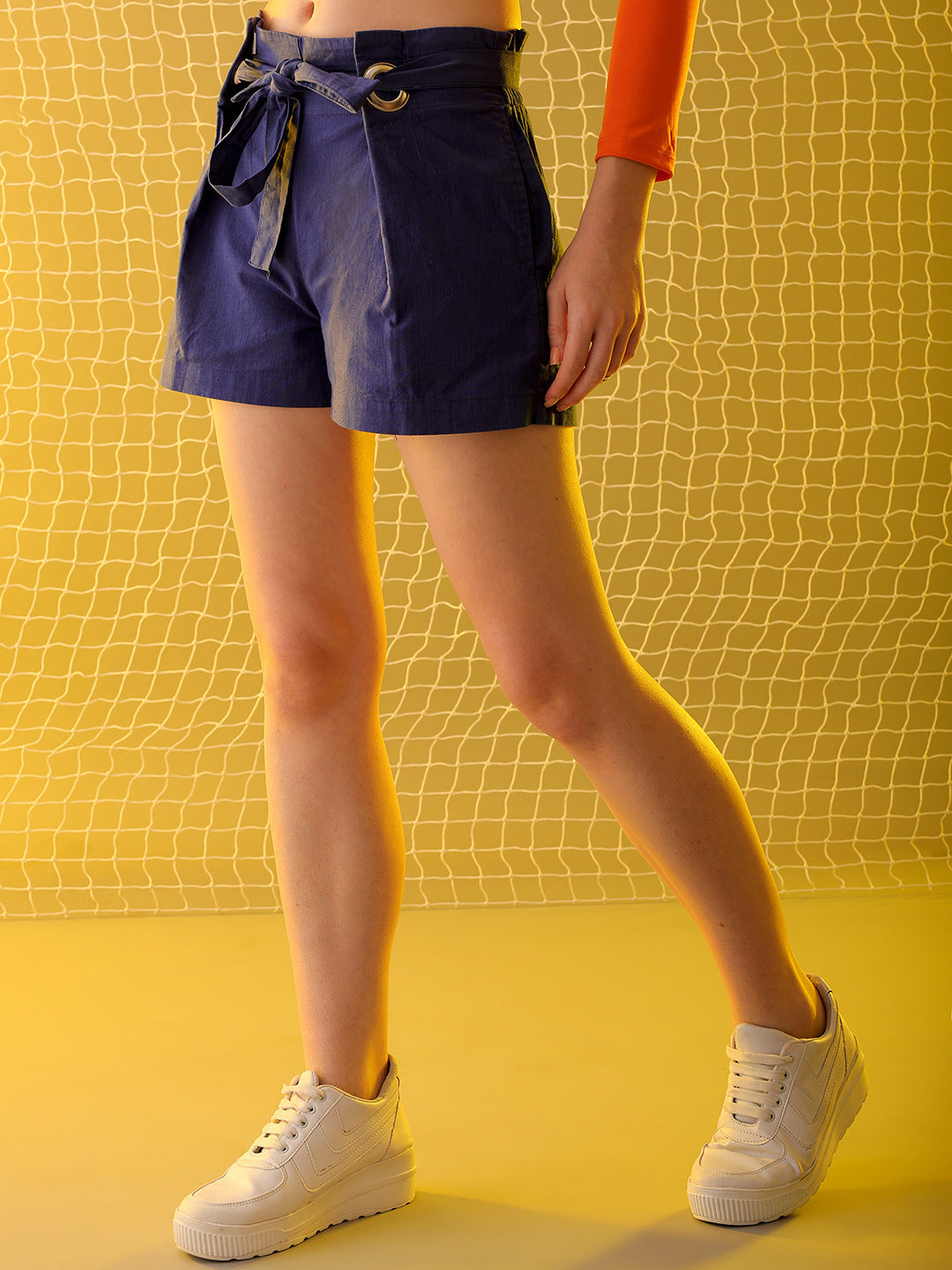 Women's Linen Pleated Shorts