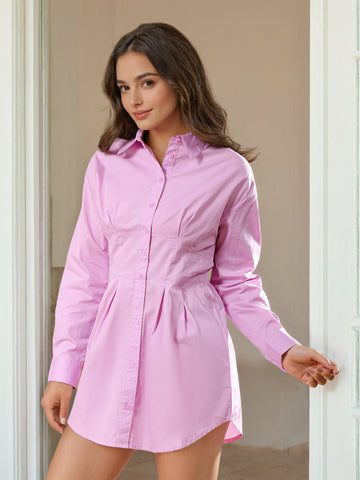 Women's Fit And Flare Shirt Dress