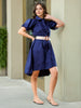 Women's High Low Shirt Dress With Belt