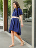 Women's High Low Shirt Dress With Belt