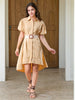 Women's High Low Shirt Dress With Belt