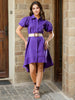 Women's High Low Shirt Dress With Belt