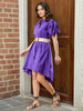 Women's High Low Shirt Dress With Belt