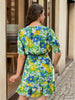 Women's Elasticated Waist Floral Midi Dress