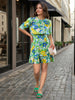 Women's Elasticated Waist Floral Midi Dress