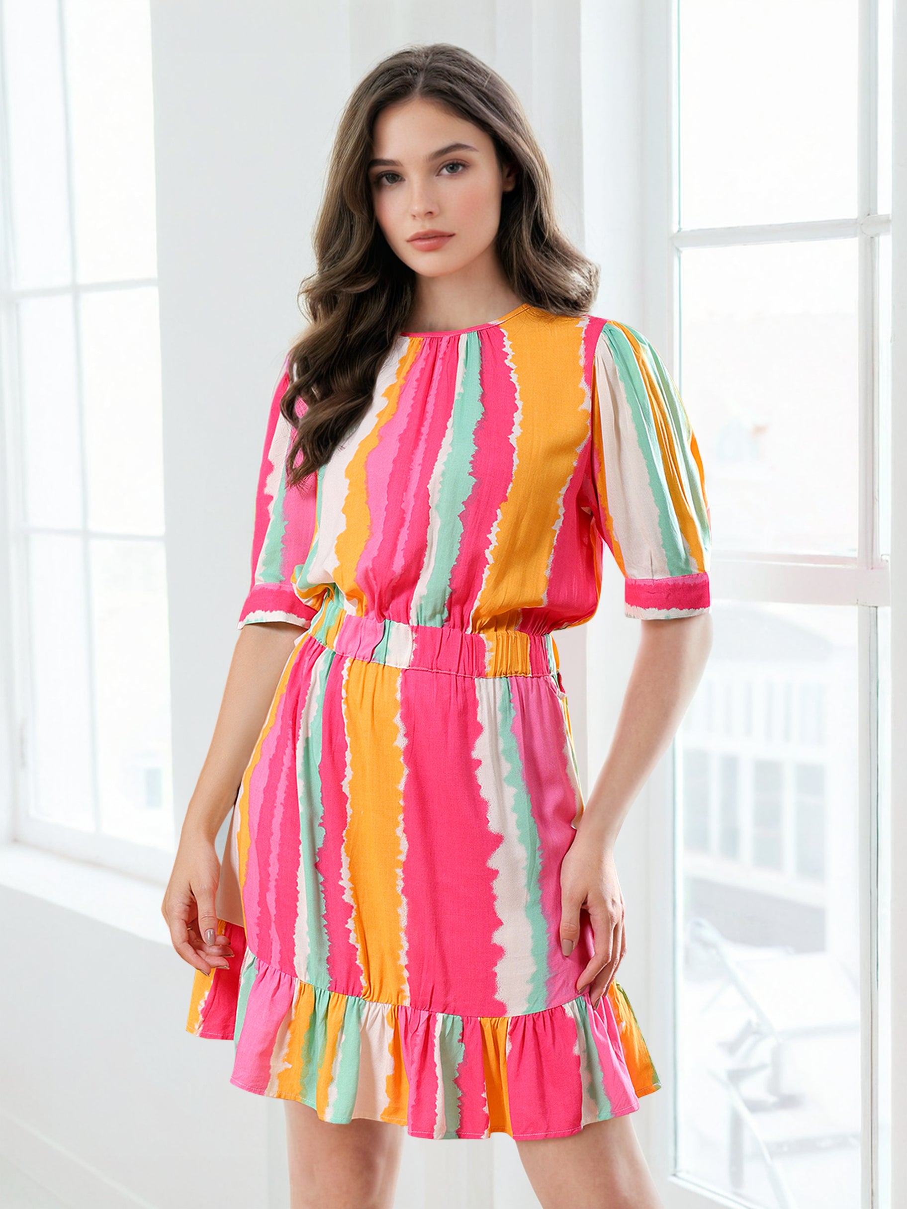 Women's Elasticated Waist Midi Dress