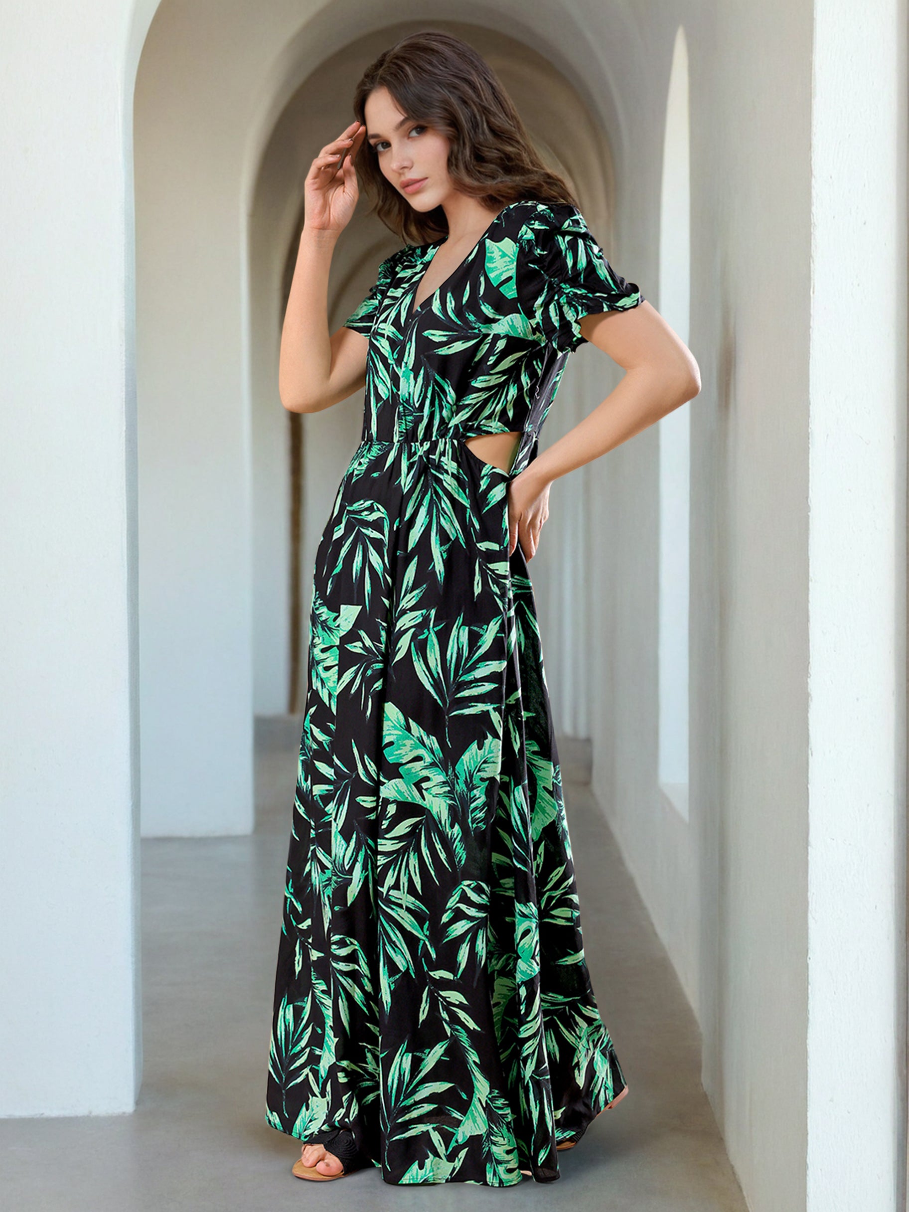 Women's Waist Cut Out Long Dress