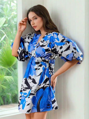 Women's Fit And Flare Floral A-Line Dress