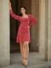 Women's Smocked Printed Flare Dress