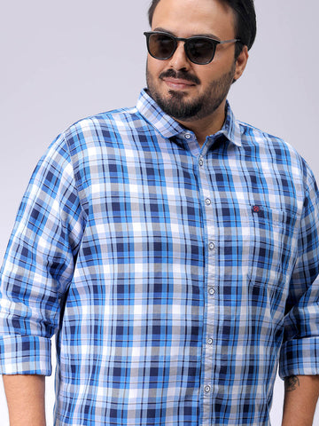 Men's Plus Size Checked Casual Shirt