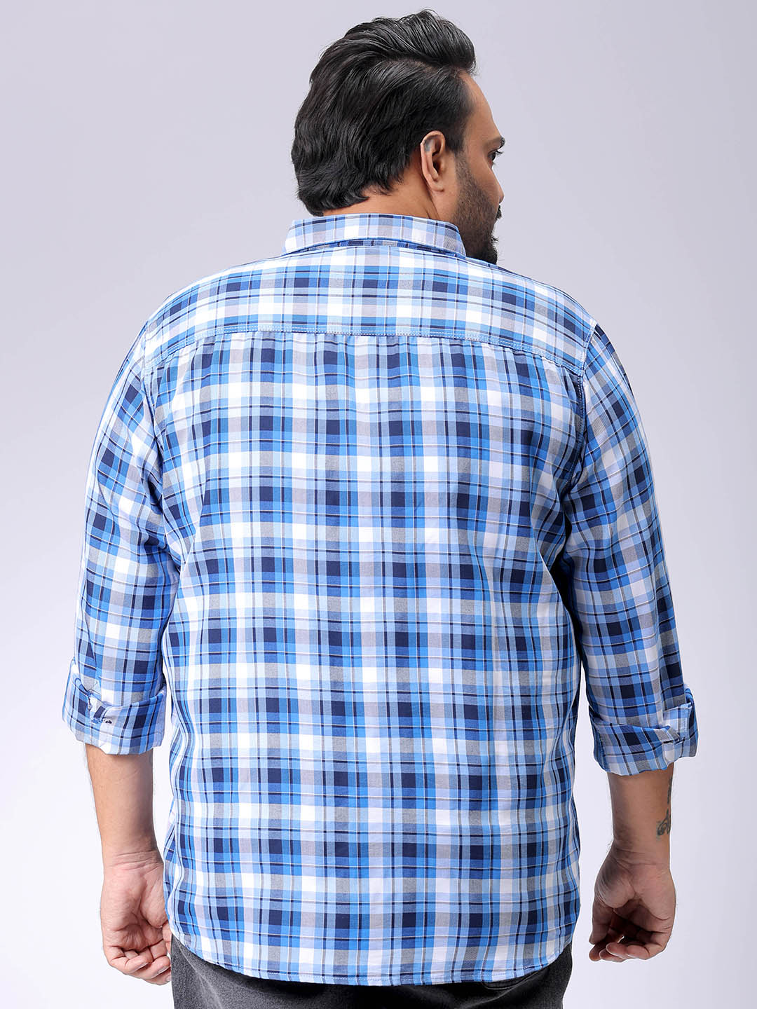 Men's Plus Size Checked Casual Shirt