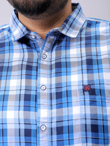 Men's Plus Size Checked Casual Shirt