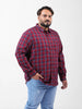 Men's Rust Regular Fit Checked Casual Shirt