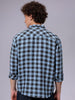 Men's Blue Relaxed Fit Checked Casual Shirt