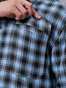 Men's Blue Relaxed Fit Checked Casual Shirt