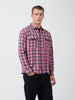 Men's Pink Relaxed Fit Checked Casual Shirt