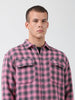 Men's Pink Relaxed Fit Checked Casual Shirt