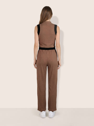 Women's Khaki Regular Fit Solid Athlet Wear Coordinates