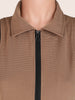 Women's Khaki Regular Fit Solid Athlet Wear Coordinates