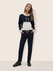 Women's Navy Blue Loose Fit Colourblocked Athlet Wear Coordinates