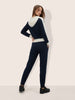 Women's Navy Blue Loose Fit Colourblocked Athlet Wear Coordinates