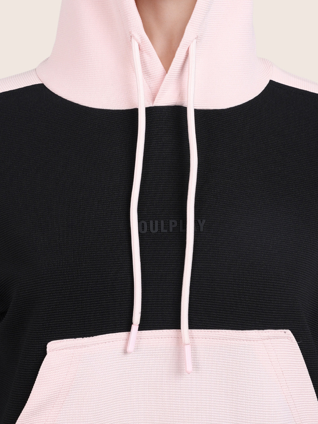 Women's Black Loose Fit Colourblocked Athlet Wear Coordinates