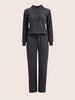 Women's Grey Regular Fit Solid Sports Wear Coordinates