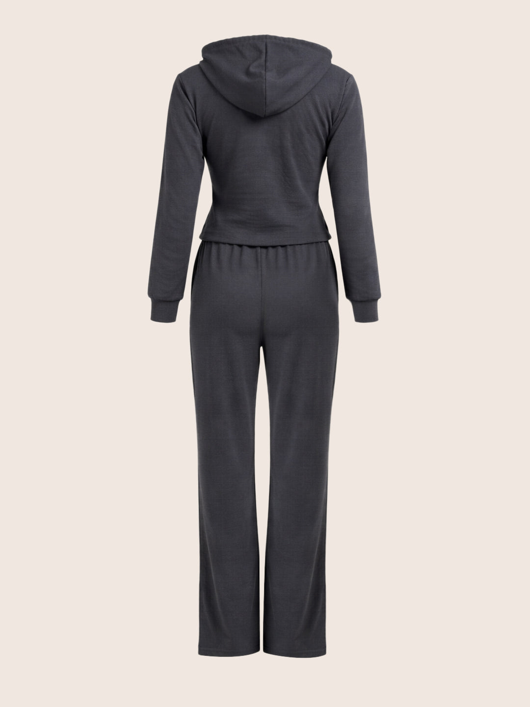 Women's Grey Regular Fit Solid Sports Wear Coordinates