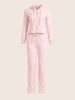Women's Pink Regular Fit Solid Sports Wear Coordinates
