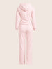 Women's Pink Regular Fit Solid Sports Wear Coordinates