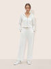 Women's White Regular Fit Solid Sports Wear Coordinates