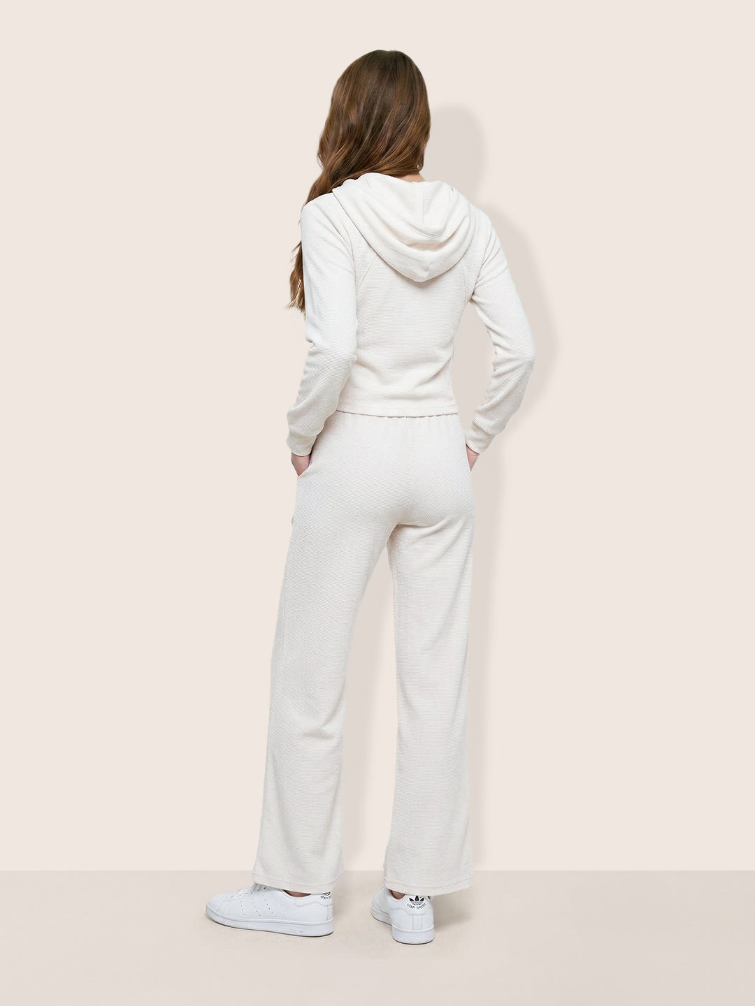 Women's White Regular Fit Solid Sports Wear Coordinates