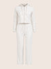 Women's White Regular Fit Solid Sports Wear Coordinates