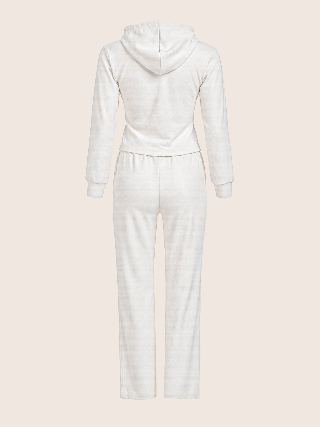 Women's White Regular Fit Solid Sports Wear Coordinates